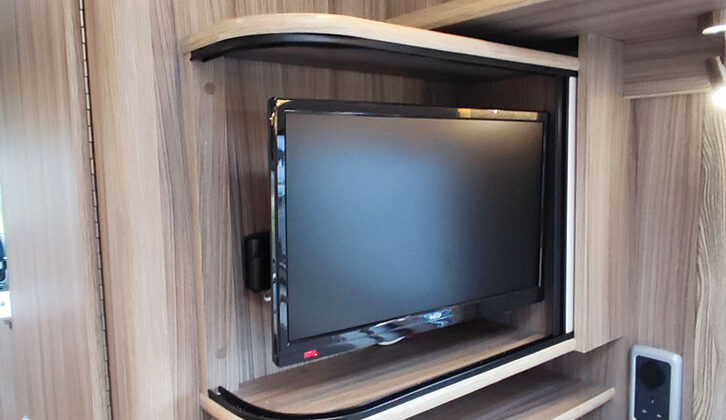 TV on shelf