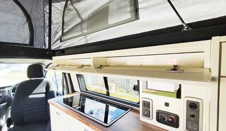 Overhead lockers in kitchen